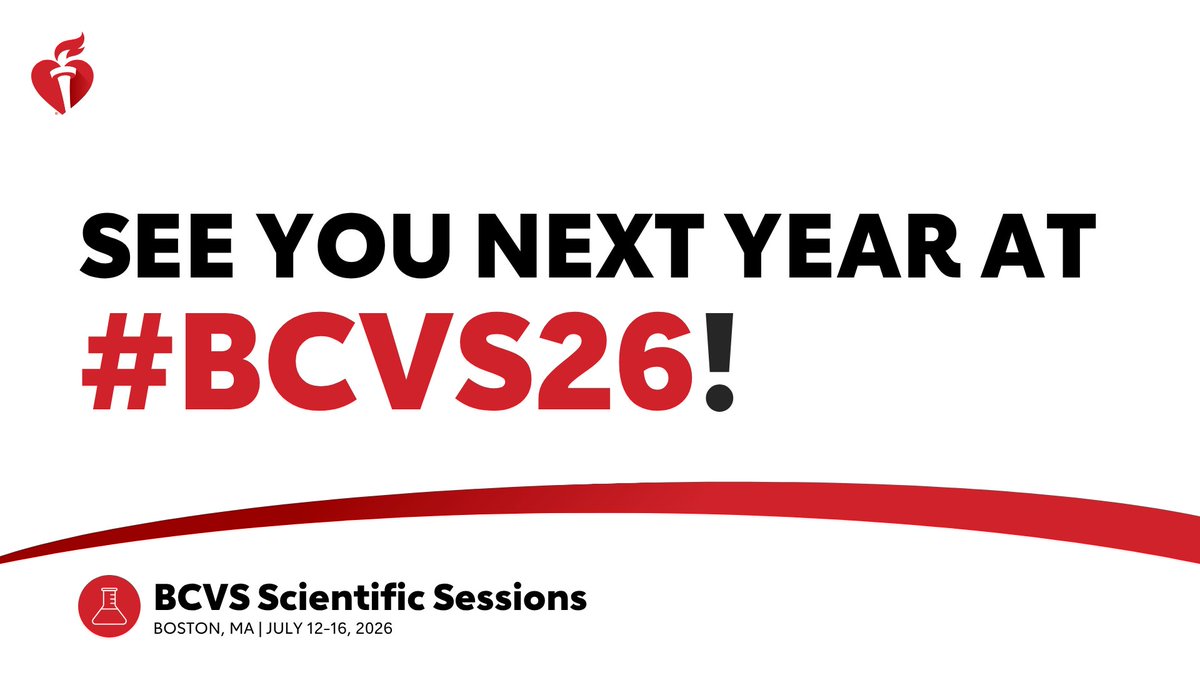 AHAScience's tweet image. That’s a wrap on #BCVS25! Thanks to everyone who helped take this meeting to a whole new level.
Let’s meet again at #BCVS26.