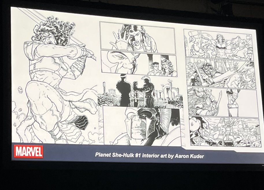 shulkiearchives's tweet image. first look at the interior art for planet she-hulk by aaron kuder
