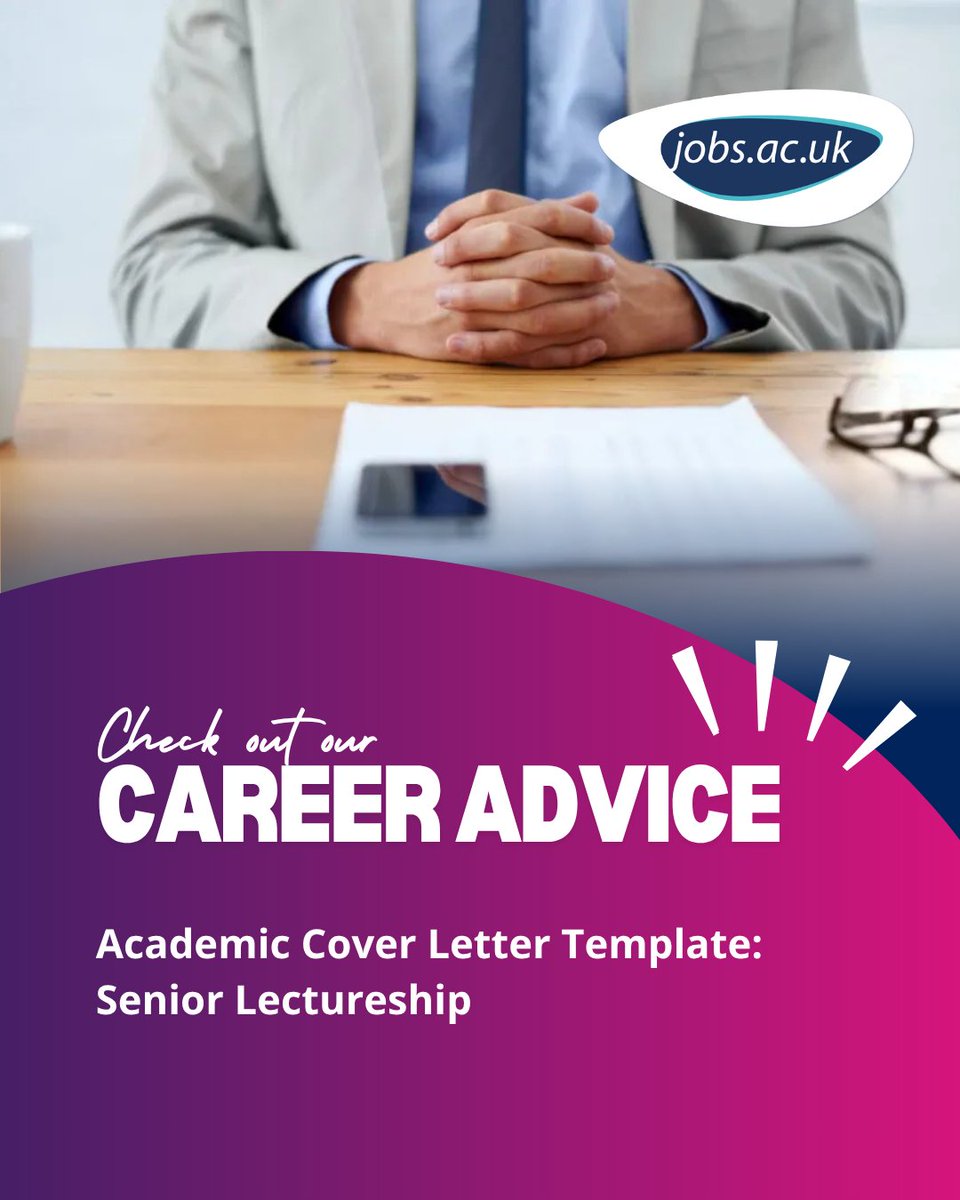 Use our free academic cover letter template for a Senior Lectureship role to help your success! 

Let us make job searching easier. 📝 

Get yours: career-advice.jobs.ac.uk/cv-and-cover-l…
