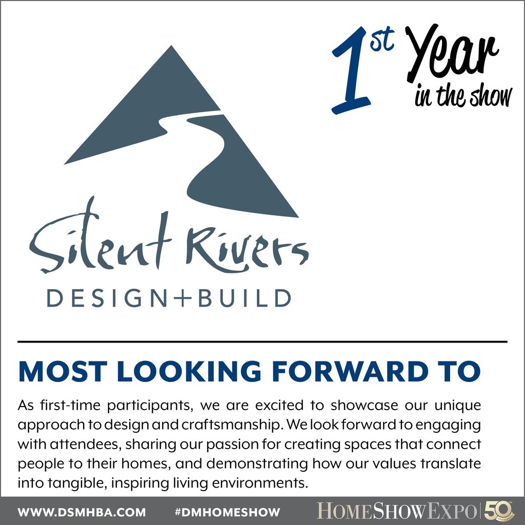 Meet the 2025 HomeShowExpo home builders! 

Home #4 is built by Silent Rivers Design+Build! 

Learn more about Silent Rivers and this year's HomeShowExpo by clicking the link: l8r.it/GyV4 . 

#dsmhba #dmhomeshow #homeshowexpo #silentriversdesignbuild