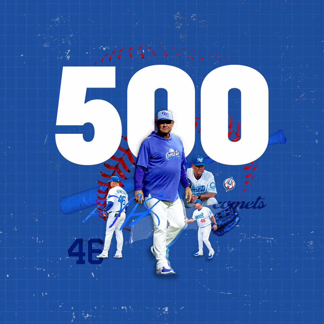 OKC_comets's tweet image. On Wednesday night, manager Scott Hennessey picked up career win number 5️⃣0️⃣0️⃣! 🥳
Cheers to the next 500!