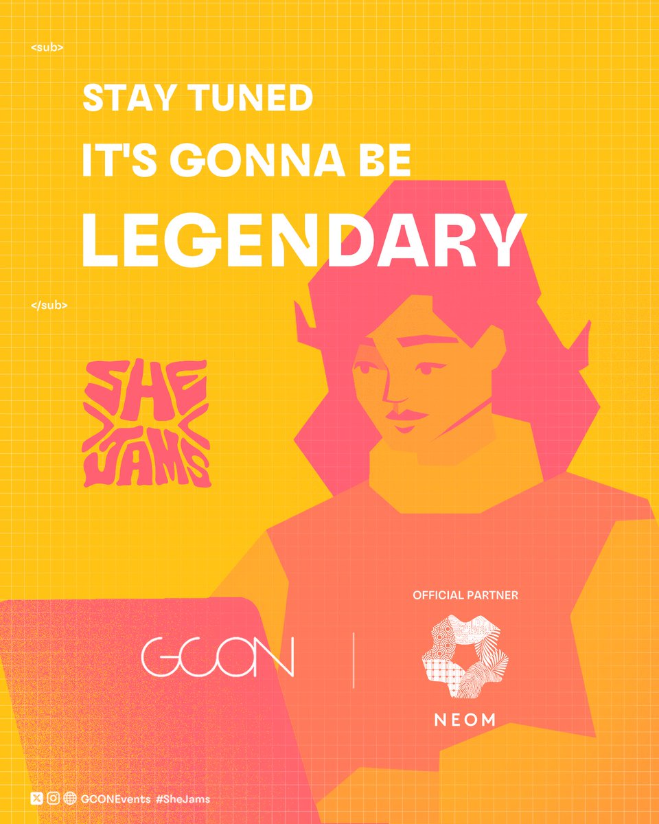 GCONEvents's tweet image. #SheJams Stay tuned…
 it’s gonna be legendary🌟
#SheJams2025 

🔗 Register now:
gconevents.com/she-jams-2025

In partnership with @NEOM