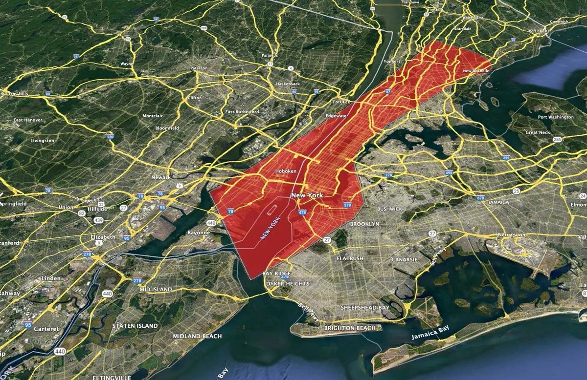 By the way, this is the size of Gaza. Basically a train ride from Brooklyn to Yonkers. 

Now imagine this slice of NYC being subjected to the equivalent of 6 Hiroshima bombs, mass starvation, drones sniping children, hospitals demolished, and aid workers massacred.