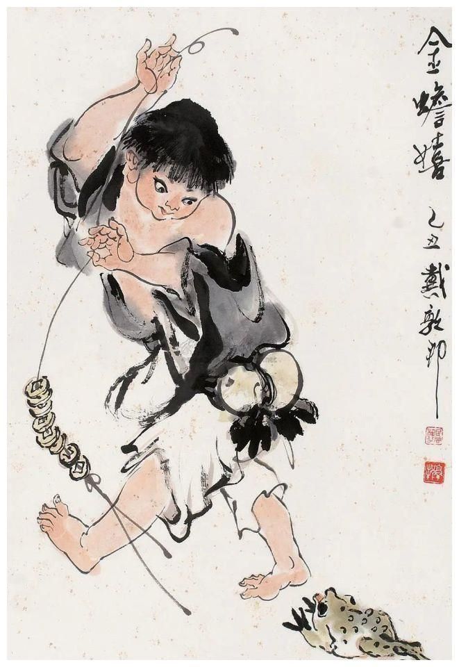 x1ngwu's tweet image. In Chinese mythology legend, the golden toad is a creature of fortune, spitting coins and drawing wealth. Daoist immortal Liu Hai famously tamed one—a thousand-year-old, money-spewing beast. Wherever he walked, silver and gold followed: “Liu Hai plays with the golden toad, money…