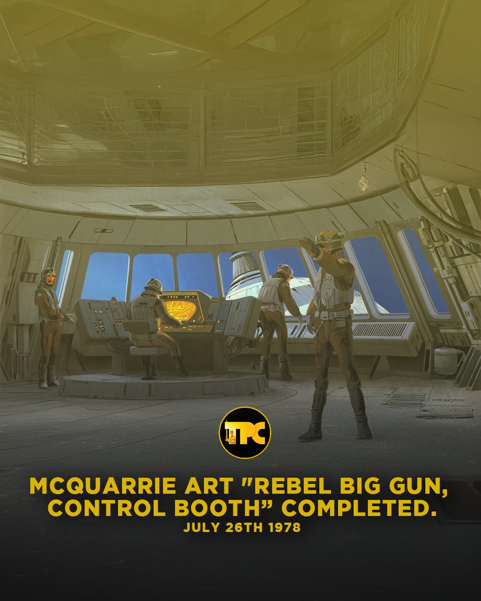 PadawanCollects's tweet image. On July 26th 1978 Ralph McQuarrie finishes a piece of concept art for the Empire Strikes Back entitled “Rebel Big Gun, Control Booth” that was supposed to depict the moments of the Rebel forces using the Ion Canon to escape Hoth. 
#starwarshistory