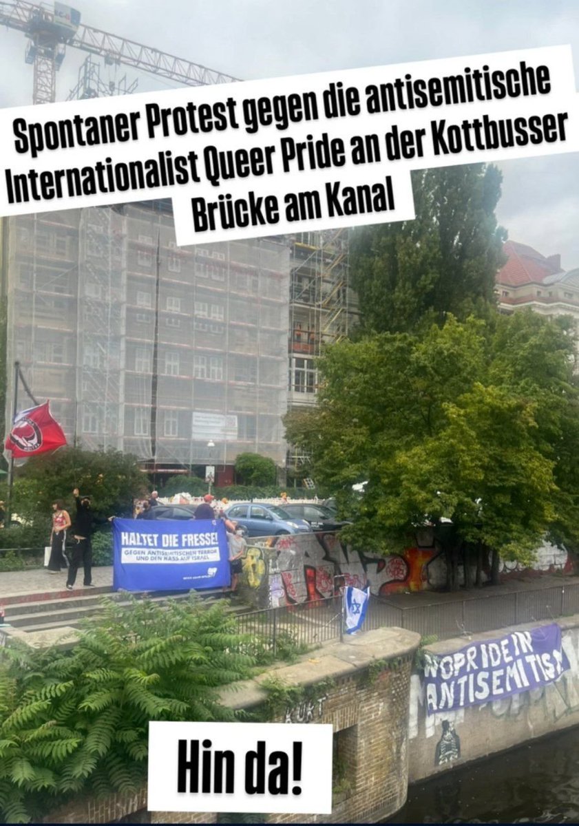 NeverAgainBLN's tweet image. Jetzt, 26.07.25, Kottbusser Brücke am Kanal, Berlin
Spontaner Protest gegen die antisemtische 'Internationalst Queer Pride'
Hin da, wenn ihr in der Nähe seid!