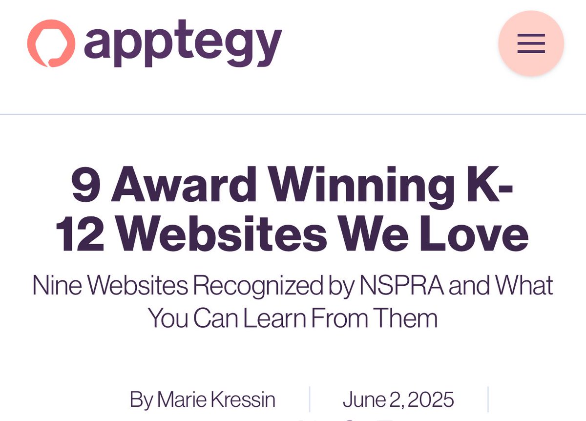 JeffreyJCollier's tweet image. 🚨Proud moment: Apptegy and SchoolCEO magazine named Saginaw ISD one of 9 award-winning K–12 websites worth learning from. 🙌 We’re honored to be featured. Check out #9 on the list!
🔗 apptegy.com/guides/award-w…
#OurStory #SchoolPR #EdTech #SaginawISD
