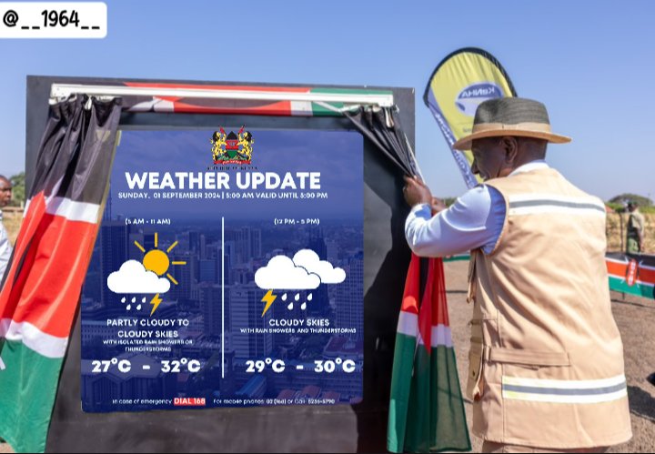 Tomorrow's weather forecast.

Ruto is overworking.