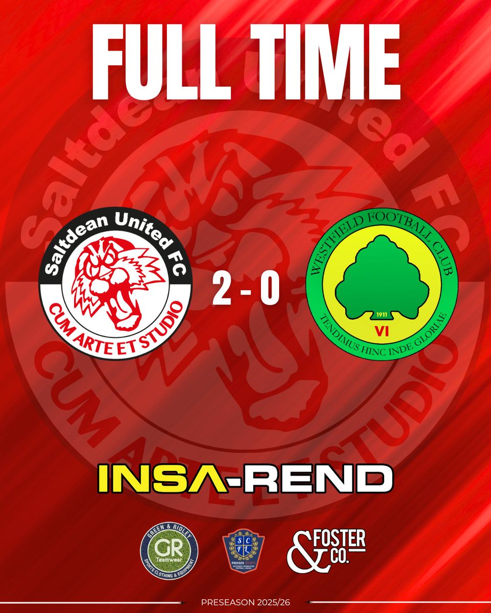 Saltdeanfc's tweet image. β±οΈ FULL TIME π @WestfieldFC9
Get in there! Two goals from Jayden Tant secure us a deserved preseason win.
#COYT π―