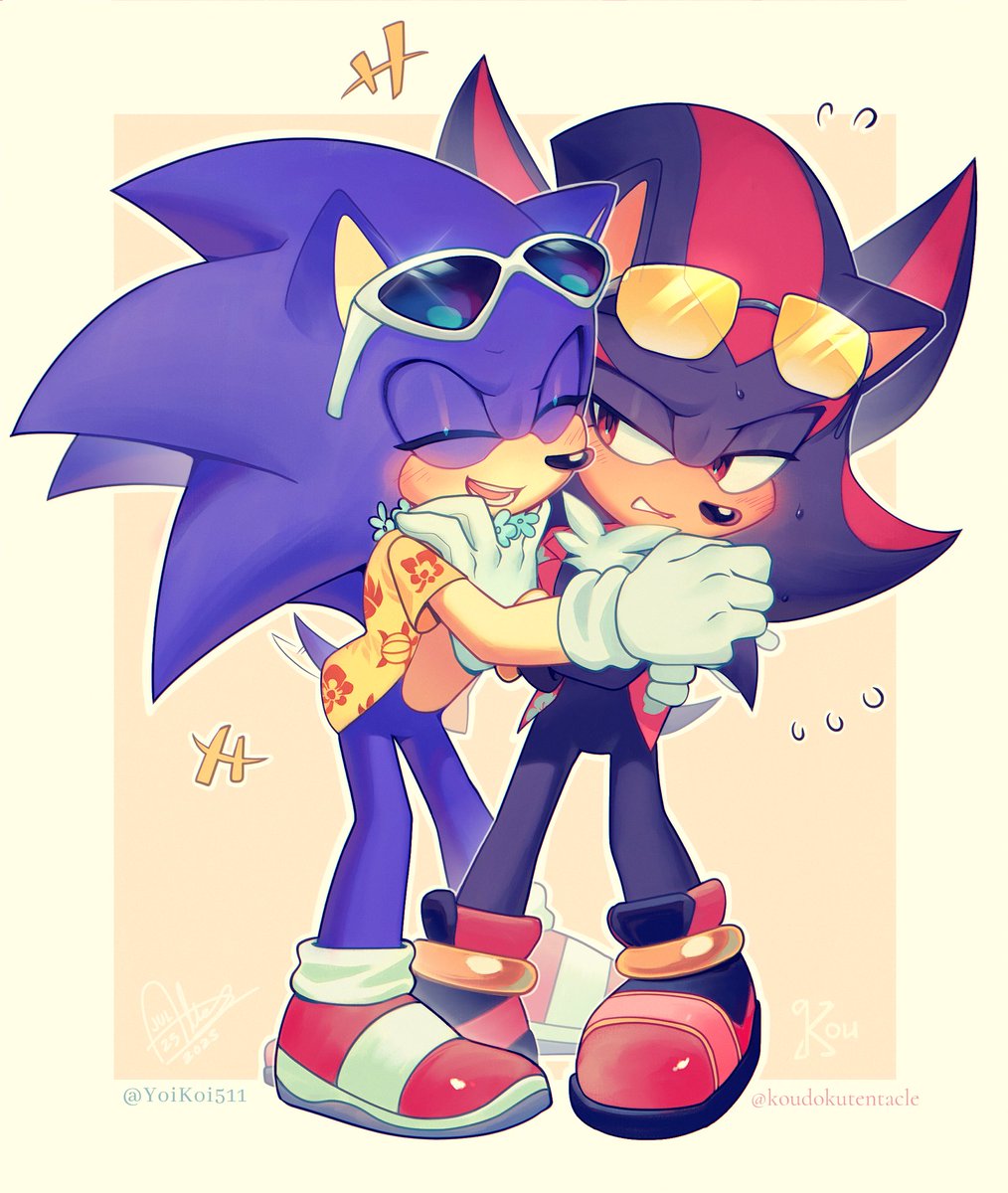 YoiKoi511's tweet image. You guys THE WAY MY EYES WERE ABOUT TO FALL OUT OF THEIR SOCKETS WHILE DOING THIS NHAJAJWJWWJDJSD. Collab with the wonderful @koudokutentacle senpai ☆ ~('▽^人). It was so much fun creating these cuties! #sonadow #Shadonic #SonicTheHedeghog #ShadowTheHedgehog #collab