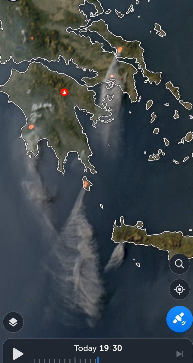 PROMETHEUSTeam1's tweet image. #Πυρκαγιά #Αφίδνες
Σημαντική επιβάρυνση της ποιότητας του ατμοσφαιρικού αέρα καταγράφεται ορυφορικά από τους καπνούς στις πυρκαγιές της Εύβοιας της Αττικής της Πελοποννήσου Κυθήρων και της Κρήτης