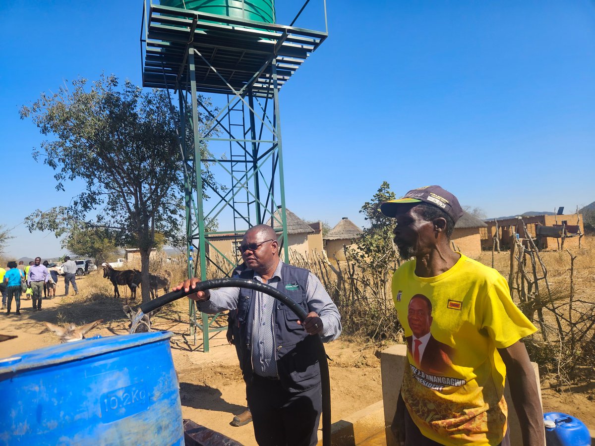 MoLAFWRD_Zim's tweet image. Today, PS Prof. Dr. Obert Jiri toured the Wanezi Dam in Insiza, a CAWEP-backed project fueling water security, food production & livelihoods for 12,000 people. With irrigation, piped water & fisheries, it's a dam economy model transforming rural Zimbabwe. #FoodSecurity