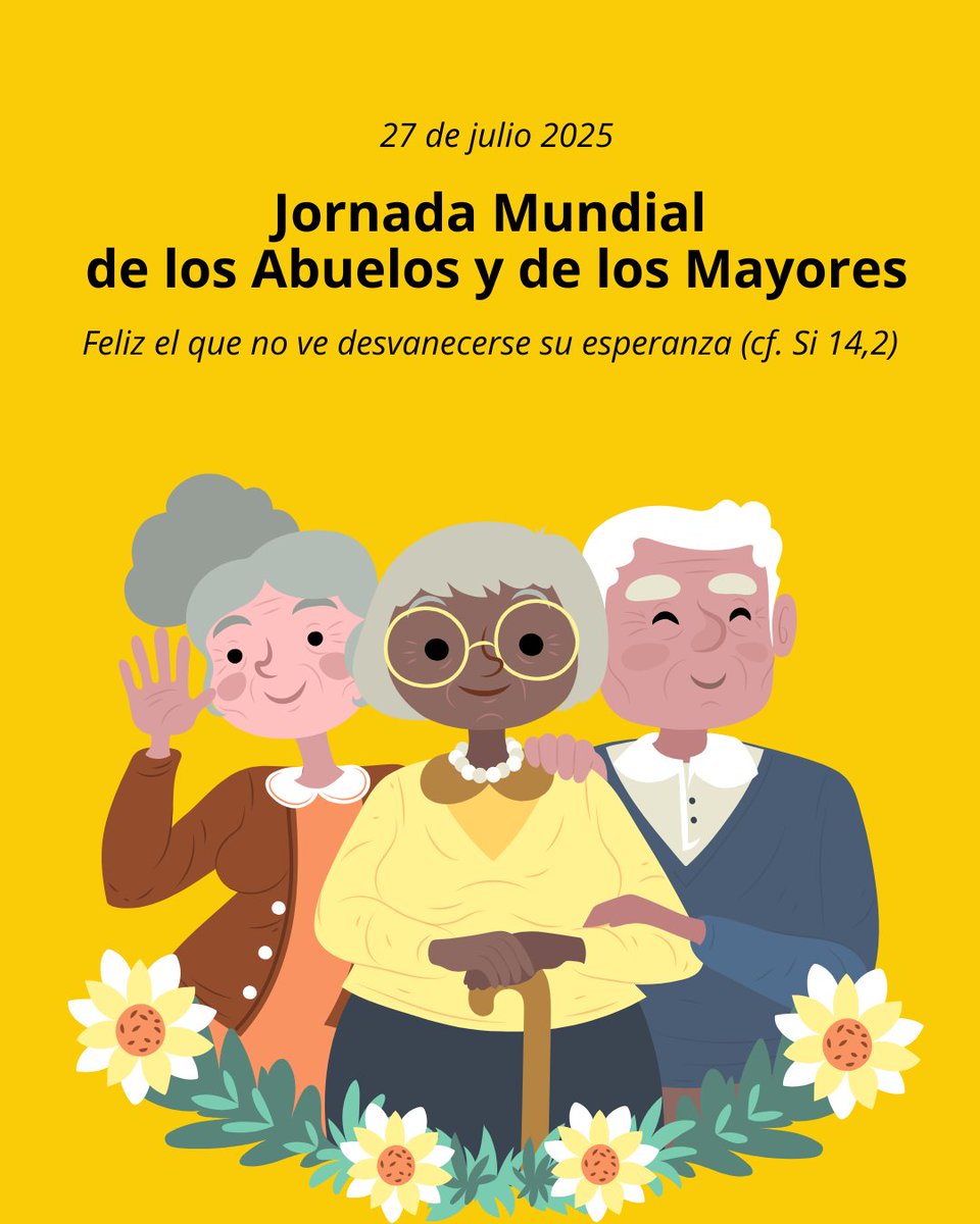 🙏 "FELIZ EL QUE NO VE DESVANECERSE SU ESPERANZA"

👵👴 Este domingo celebramos la V #JornadaDeLosAbuelosYMayores.
🧡 El Papa nos recuerda que ellos son un verdadero regalo para la Iglesia y el mundo.
🌐 hermanoscapuchinos.org/actualidad

#DíaDeLosAbuelos