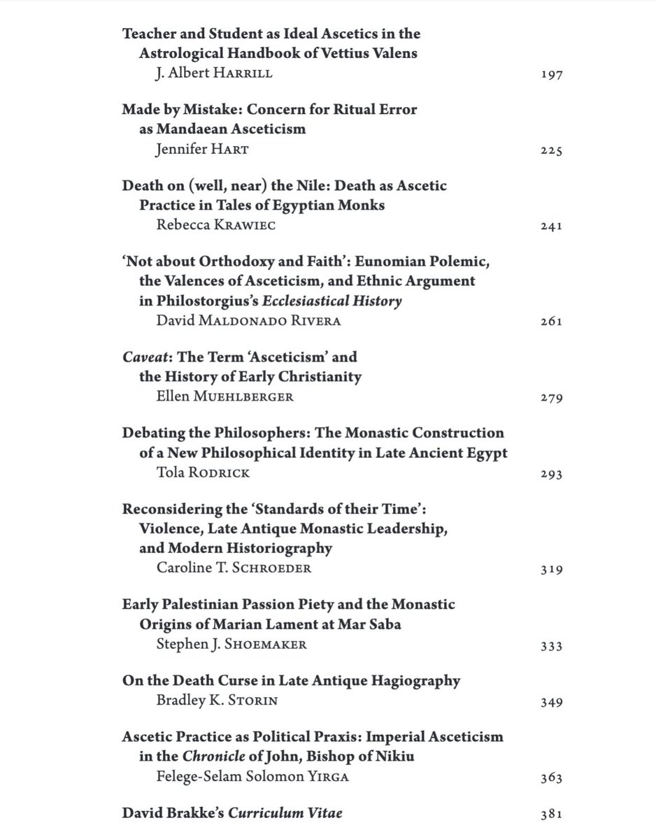 Essays on Asceticism:

'Discipline, Authority, and Text in Late Ancient Religion
Essays in Honour of David Brakke'