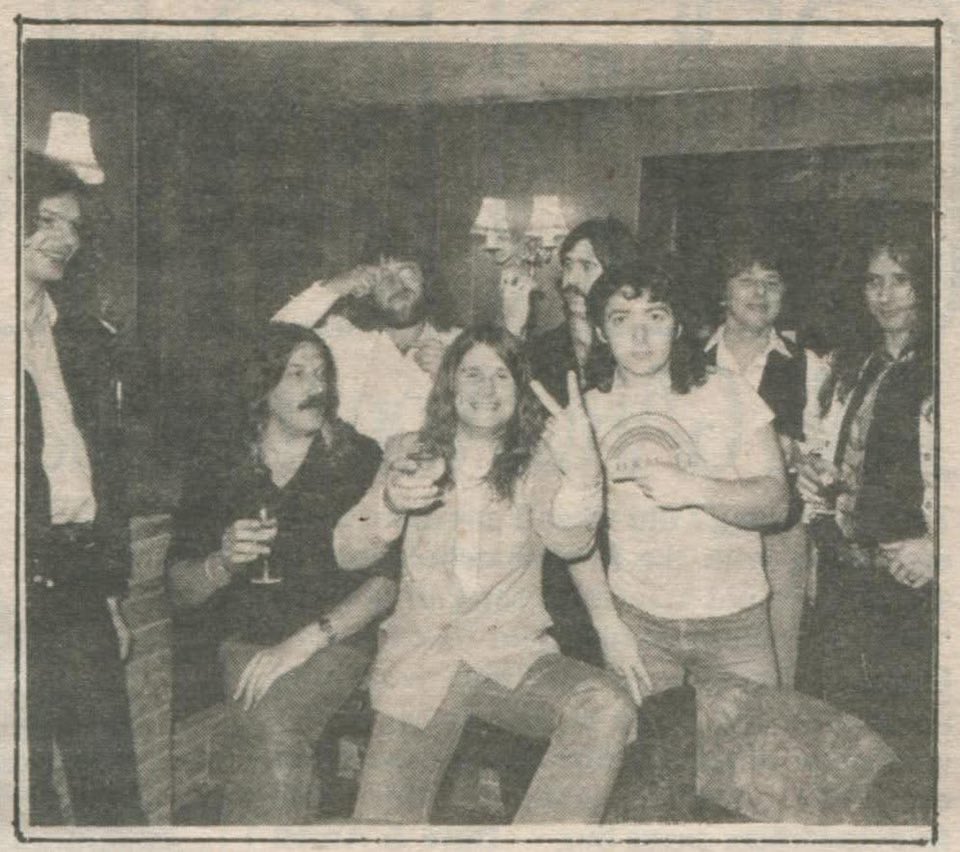 Engrugger's tweet image. Bernie Marsden:
RIP, Ozzy. Bernie had many fond memories of hanging out with Ozzy on and off the road throughout his career.
Here’s a great photo from 1980 of many legends!
Pic: Neil Murray, Jon Lord, Lee Kerslake, Ozzy Osbourne, Mick Moody, Mick Ralphs, David Coverdale. BM.