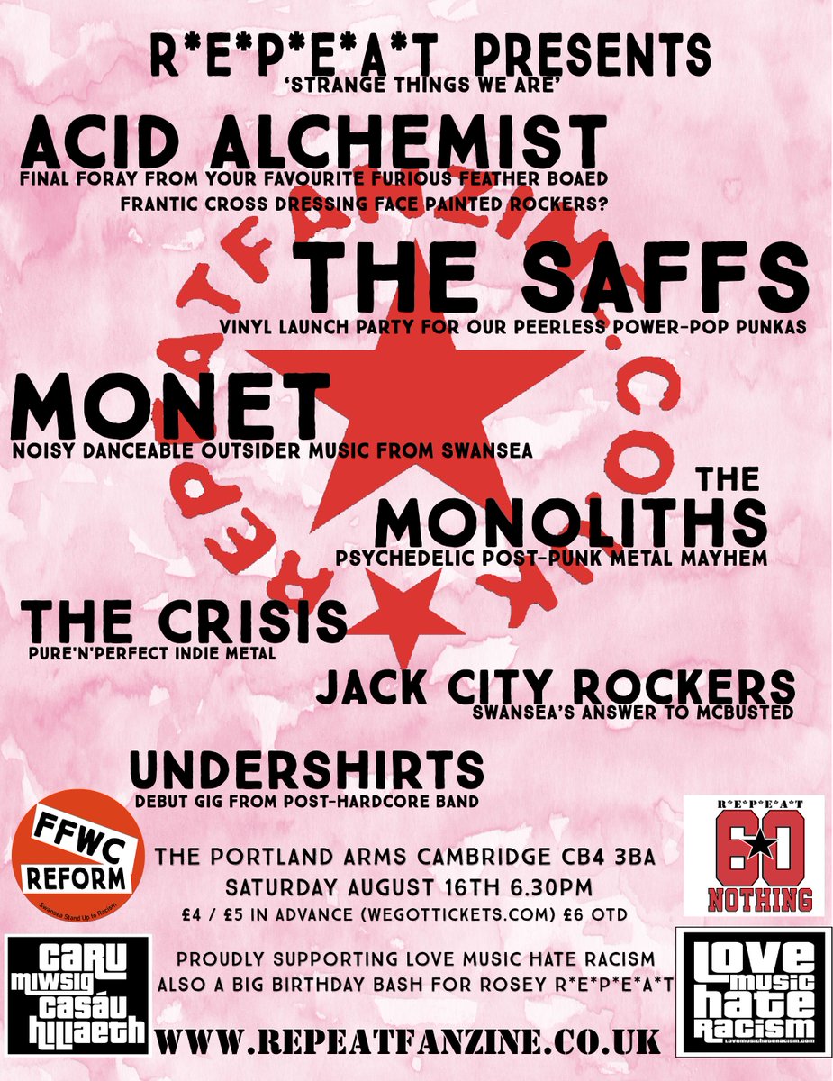 Did you know I get 3 birthdays, &amp; the 3rd is yet to come? It's at The Portland Arms on Aug 16th and includes The Saffs, Acid Alchemist, Monet, The Monoliths, Jack City Rockers &amp; more. Bargain tickets &amp; info available at the link, so what you waiting for?! wegottickets.com/event/659867