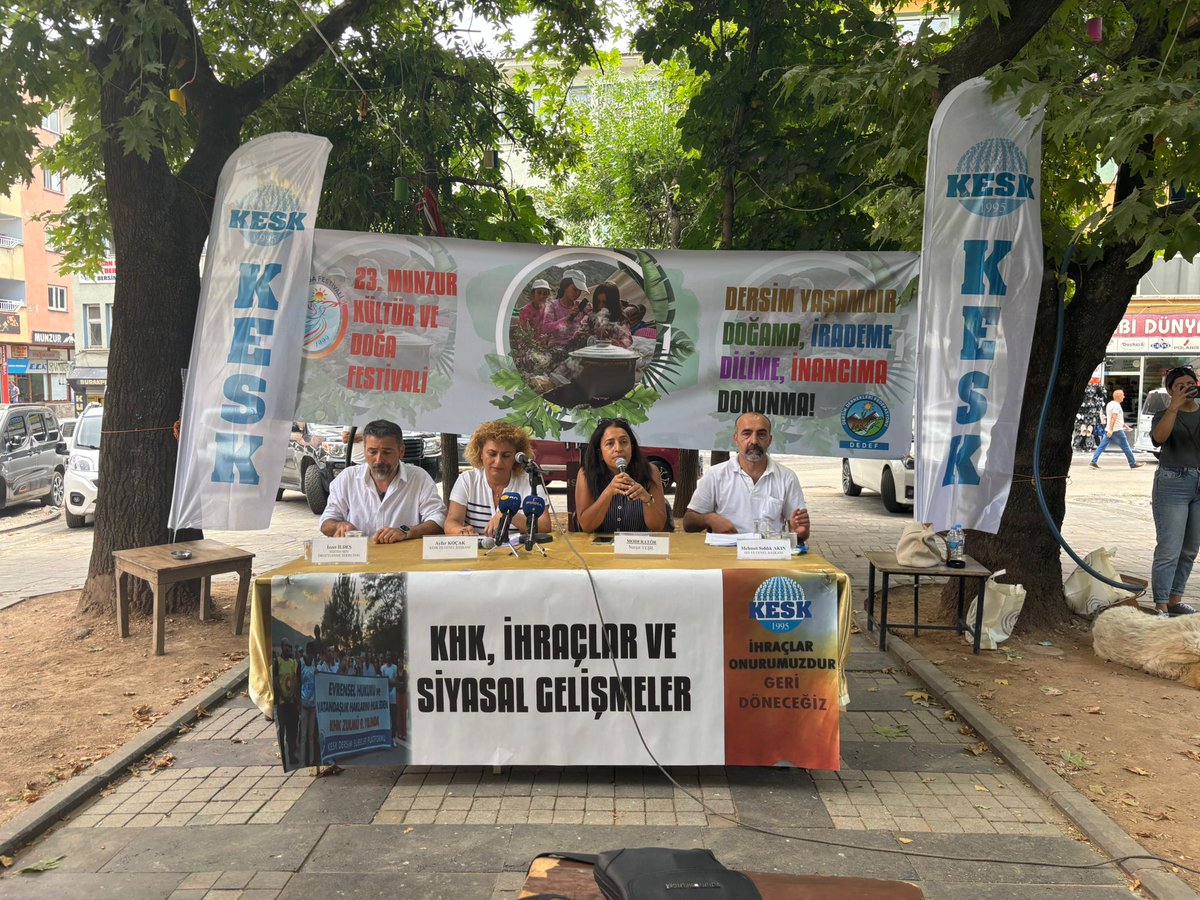 egitimsen's tweet image. Eğitim Sen Genel Örgütlenme Sekreteri İzzet İldeş, KESK Eş Genel Başkanı Ayfer Koçak ve SES Eş Genel Başkanı Mehmet Sıddık Akın, Munzur Doğa ve Kültür Festivali kapsamında KESK Dersim Şubeler Platformu tarafından organize edilen, moderatörlüğünü KHK’li ihraç arkadaşımız ve İHD…