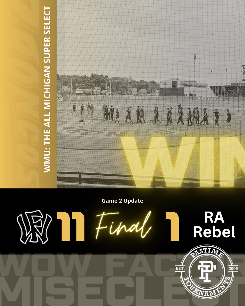 🔥 Dominant Win in Kalamazoo! 🔥
Wow Factor MI Select 17U cruised past RA Rebel 17U with an 11-1 victory at Western Michigan University!💥

💪 Game Highlights
• Julian Thielbar: 2 hits, 4 RBIs on the day including a 2-run double <a href="/julianthielbar1/">Julian Thielbar</a> 
• Ethan Holzgen: 2-run triple