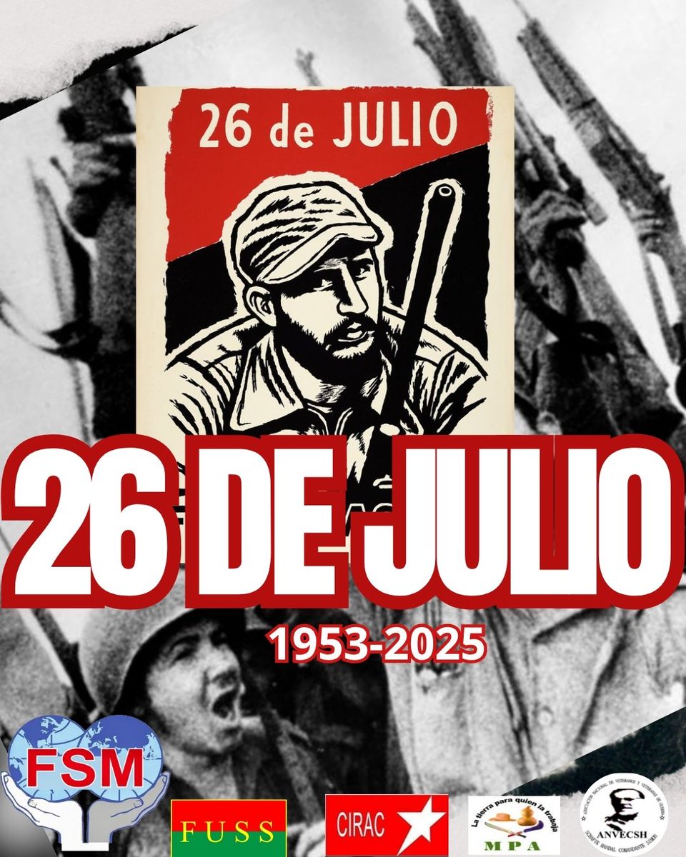 Saludamos la gesta heroica del hermano pueblo Cubano #26DeJulio que marco el camino de su proceso emancipador #LaLuchaNohaCesado #Cuba #CubEstáFirme #Soberania