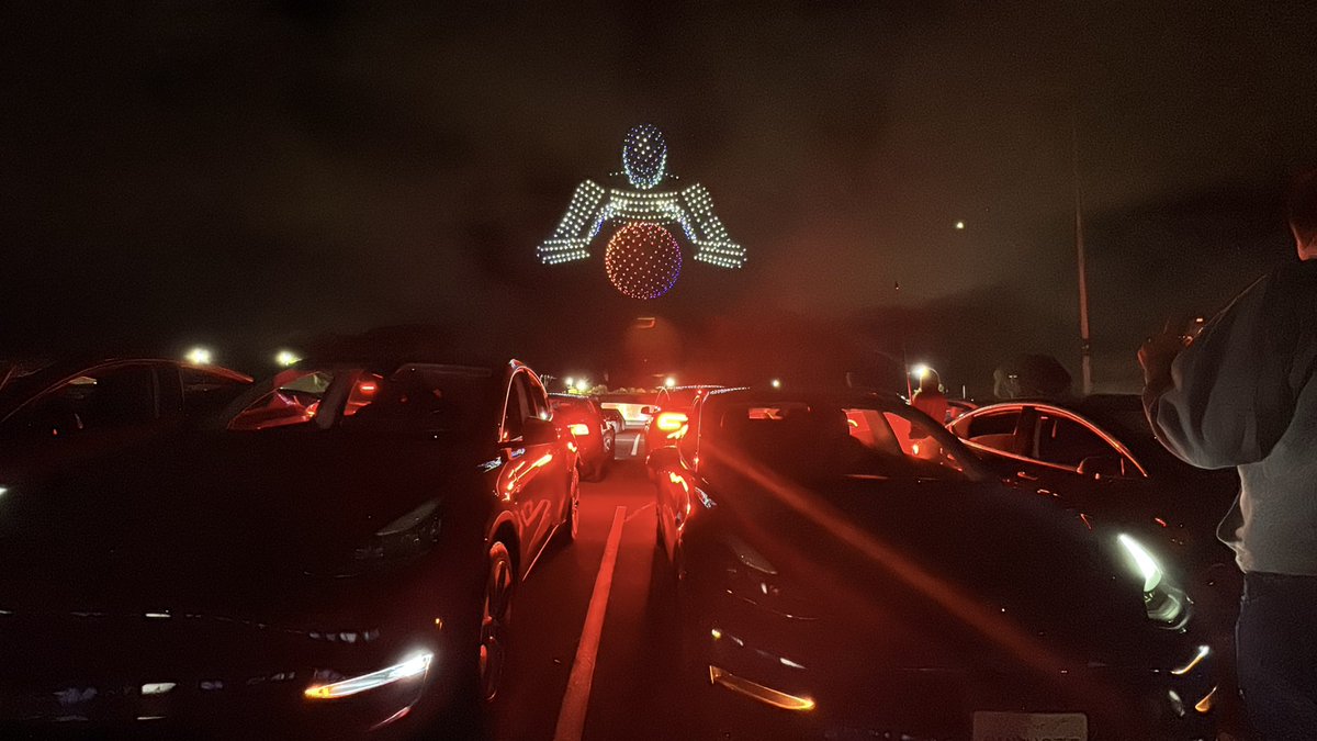 Epic start to <a href="/theXtakeover/">X Takeover</a> with a huge front formation and Tesla light show- can’t wait for the official video!