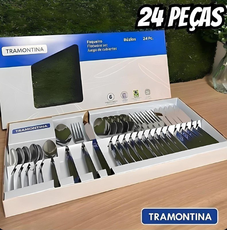 esqueletopromo's tweet image. TRAMONTINA É QUALIDADE
Faqueiro Tramontina Búzios Cem Aço Inox Com Detalhe 24 Peças
R$ 56 em 2x💵
Link: mercadolivre.com/sec/2tcWR82