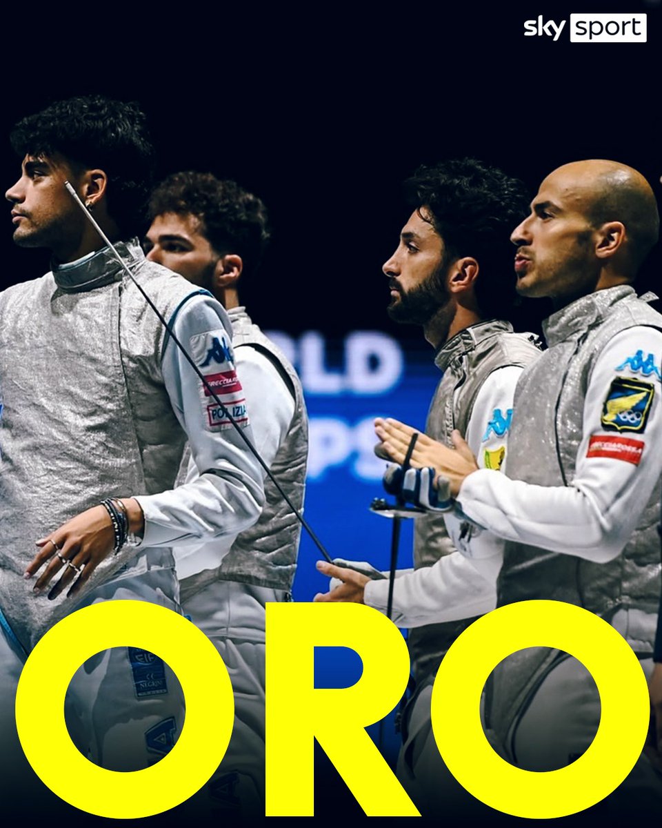 SkySport's tweet image. ULTIM'ORA MONDIALI SCHERMA
Oro per l'Italia nel fioretto a squadre maschile: in finale sconfitti gli Stati Uniti 43-42
#SkySport