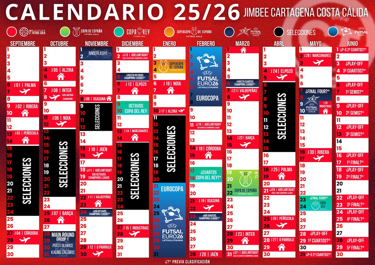 🗓️🤯 ¡Guárdate nuestro calendario de locura para la temporada 25/26 al completo!

Otro año presentes en todas las competiciones posibles de inicio 🙌🏼🔝

ℹ️👇🏼 Todos los detalles e información de la temporada que nos espera:

📱💻 jimbeecartagena.com/2025/07/26/des…

#LoQueNosUne