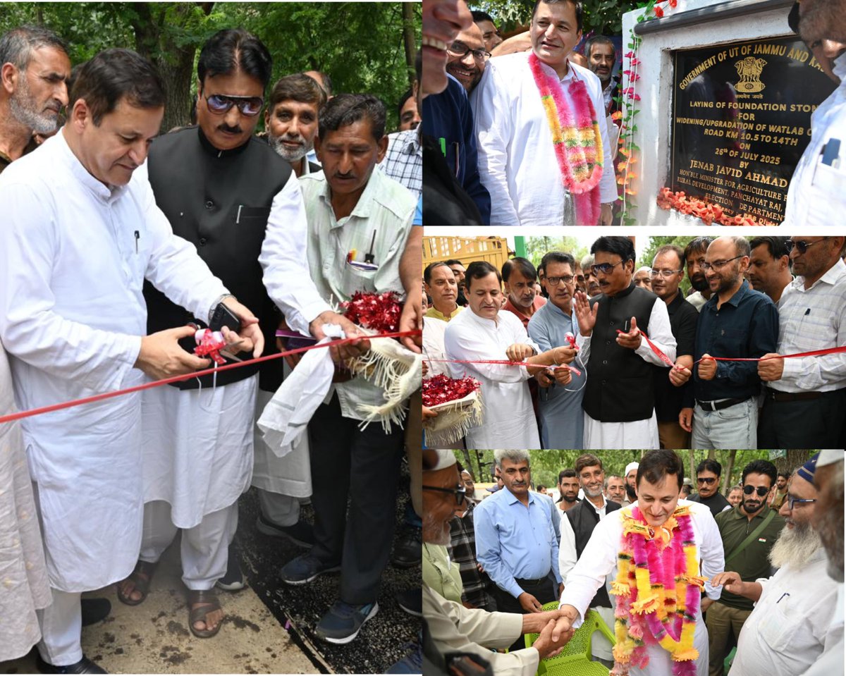 jkchanneltv's tweet image. Minister Javid Ahmad Dar kickstarts macadamization of Seeloo & Bomai inner link roads in Baramulla, reaffirming Govt’s commitment to rural infrastructure. Also lays foundation for widening Watlab–Chetkak road to boost connectivity & ease travel. #JammuAndKashmir #RuralDevelopment