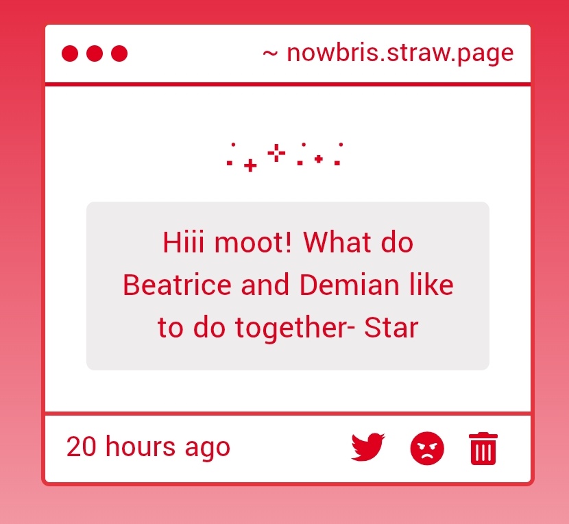 nowbris's tweet image. HI MOOTIE!!! 😊👋👋 auuum well Beatrice likes teaching Demian cooking but.... it turns out really bad because he fucks everything up💔 also they love stargazing together!!!