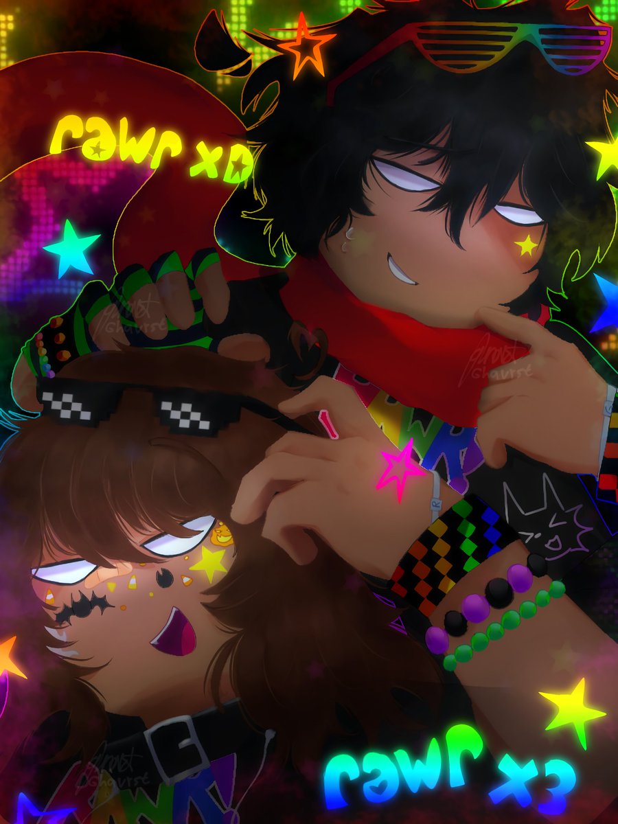 Ghavrst's tweet image. not my usual gasharpoon art content but i thought itll be ok to post this here so yay scenecore with me and my big brother :-)

#scenecore #digitalart #art #oc