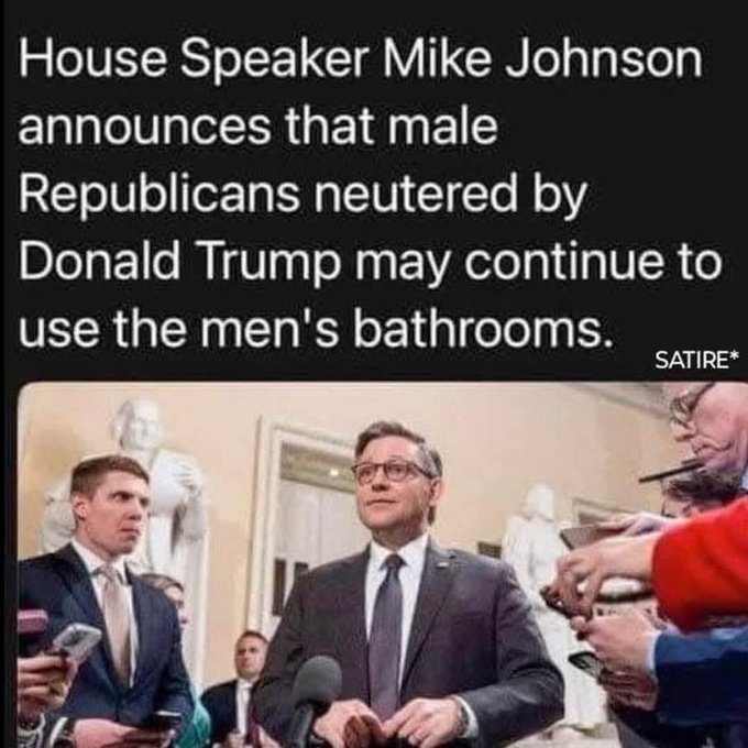The height of hypocrisy is Republicans ranting about the need to protect young girls from transgenders in the bathroom, but when given the chance to protect girls from the pedophile in the White House, they run like cowards.
#PedoPresident #TrumpPedoFiles #TrumpEpsteinCoverup