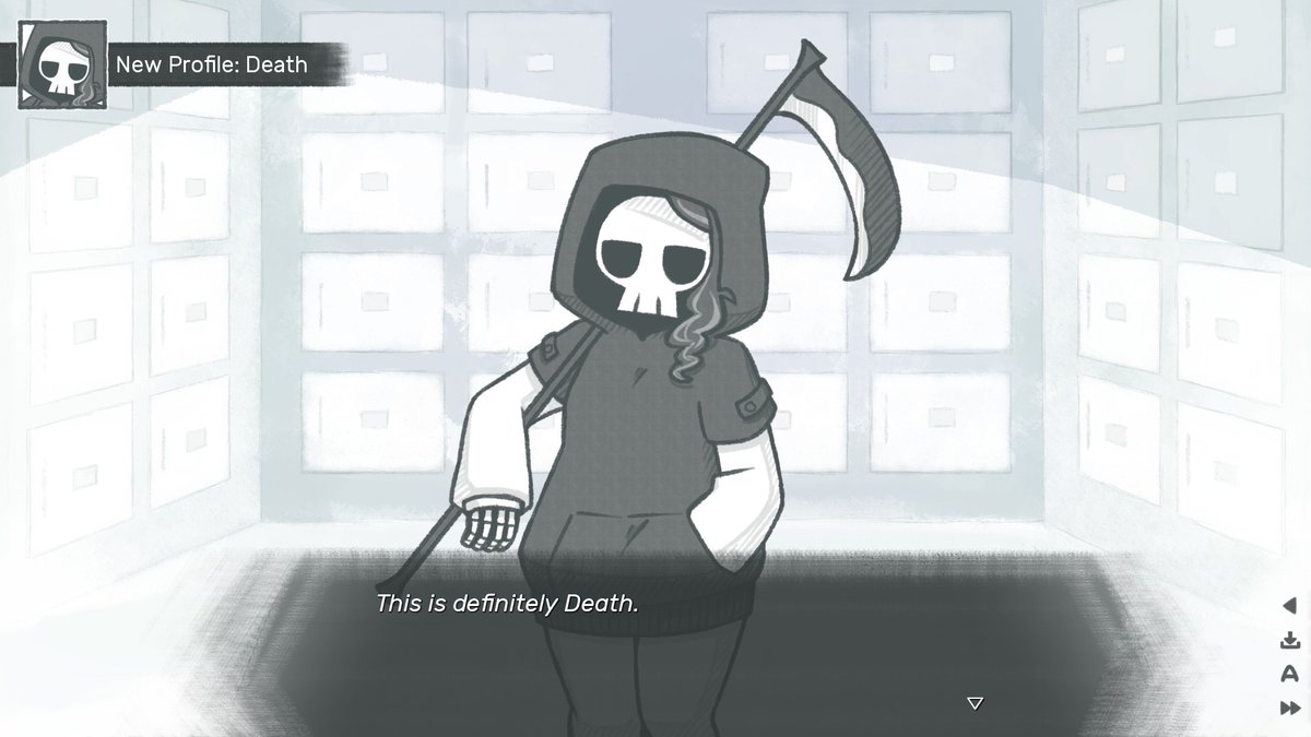 SerenityForge's tweet image. In the afterlife you are faced with Death - a ruthless individual that won’t make things easier for you.
But the more you interact with them, the more you wonder…what’s under the mask?
⏳ Play Return to Ash on Steam: store.steampowered.com/app/3445830/Re…