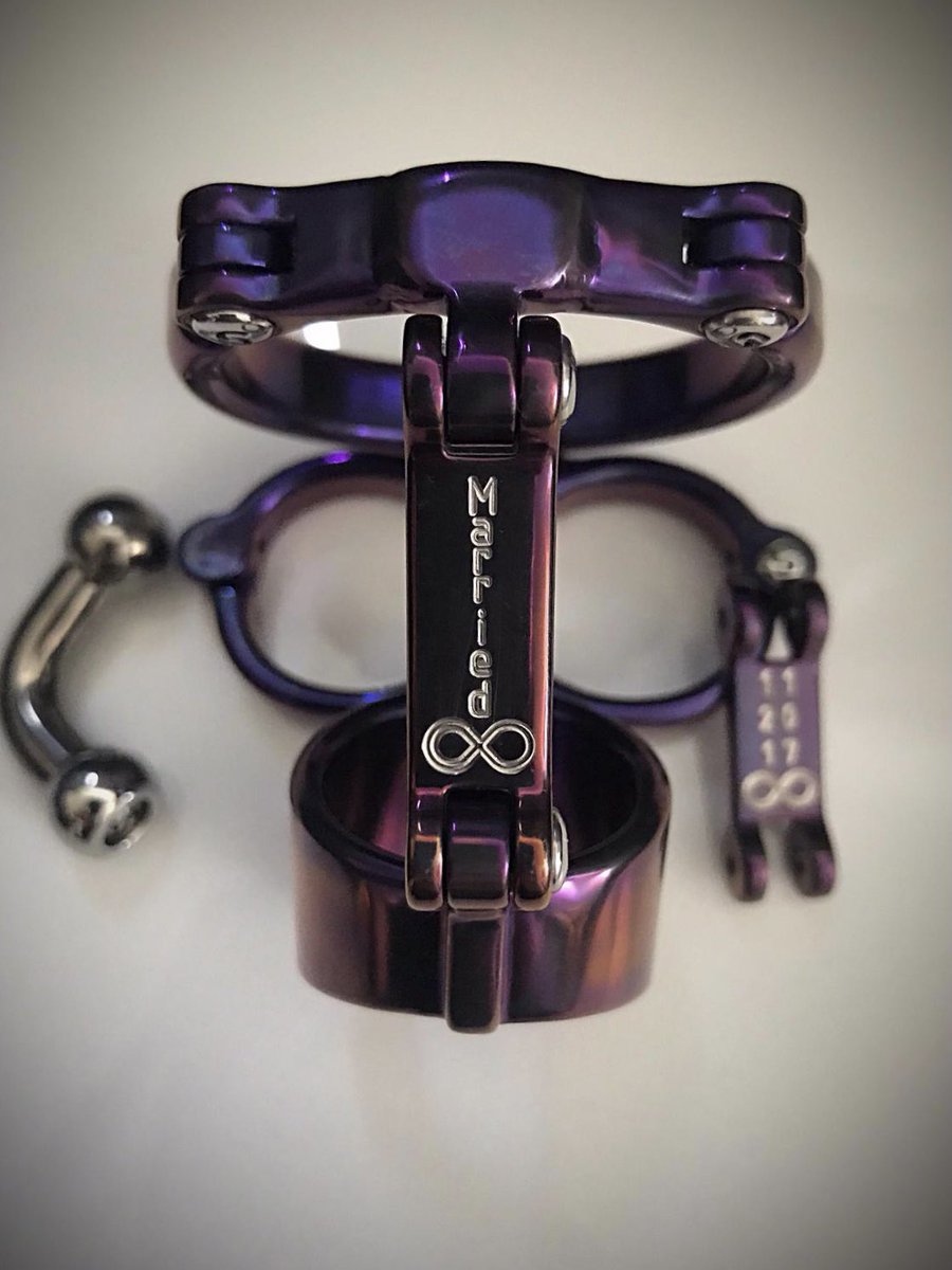 And now for something a little colourful.. #steelwerks #customchastity #titanium