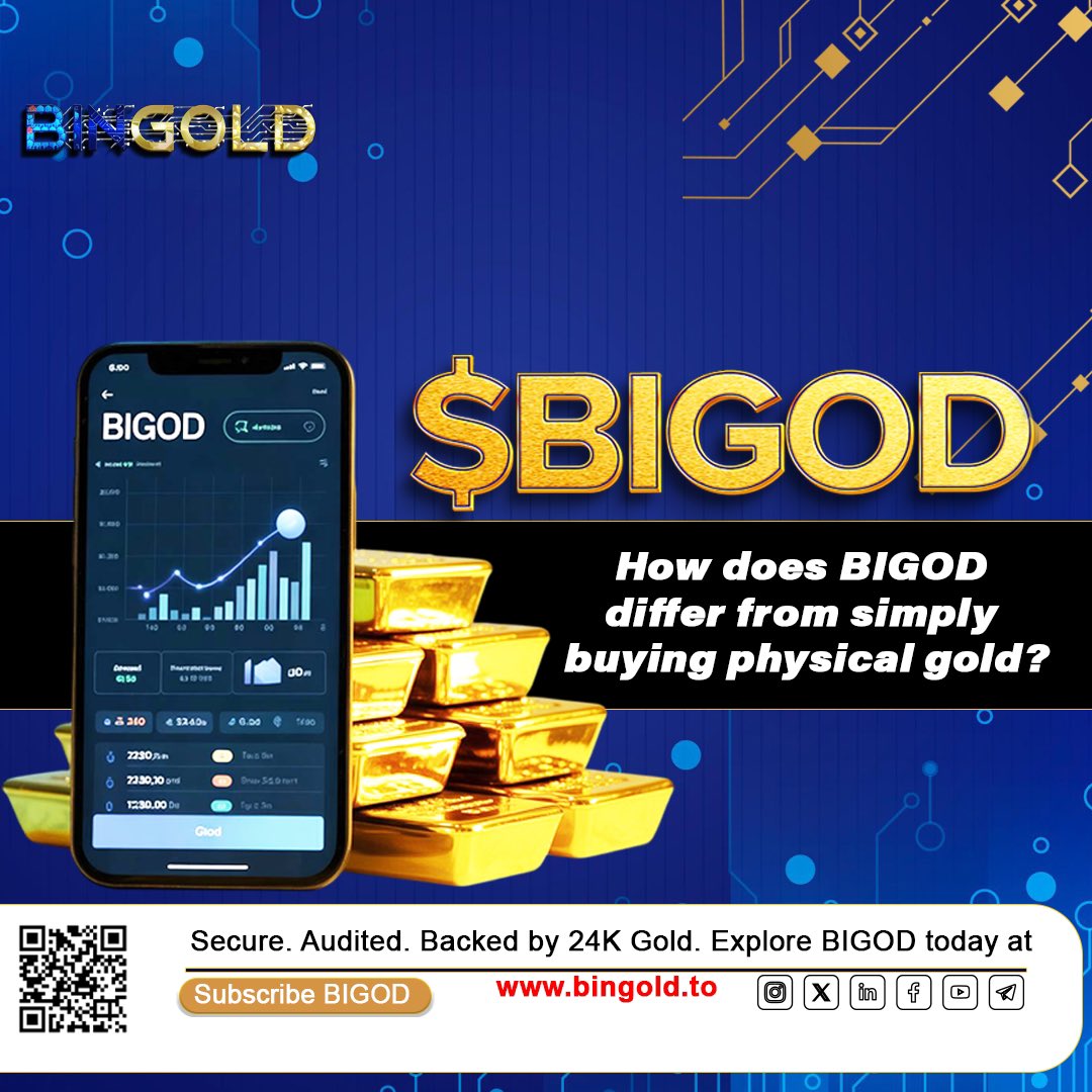 BiGODToken's tweet image. How does BIGOD differ from simply buying physical gold?
🪙 BIGOD = Gold + Blockchain + Opportunity
While physical gold is great for storing value, it has limitations:
🔒 Hard to divide
🚚 Expensive to transport
📜 Difficult to verify ownership
💸 No yield or passive income
💡…