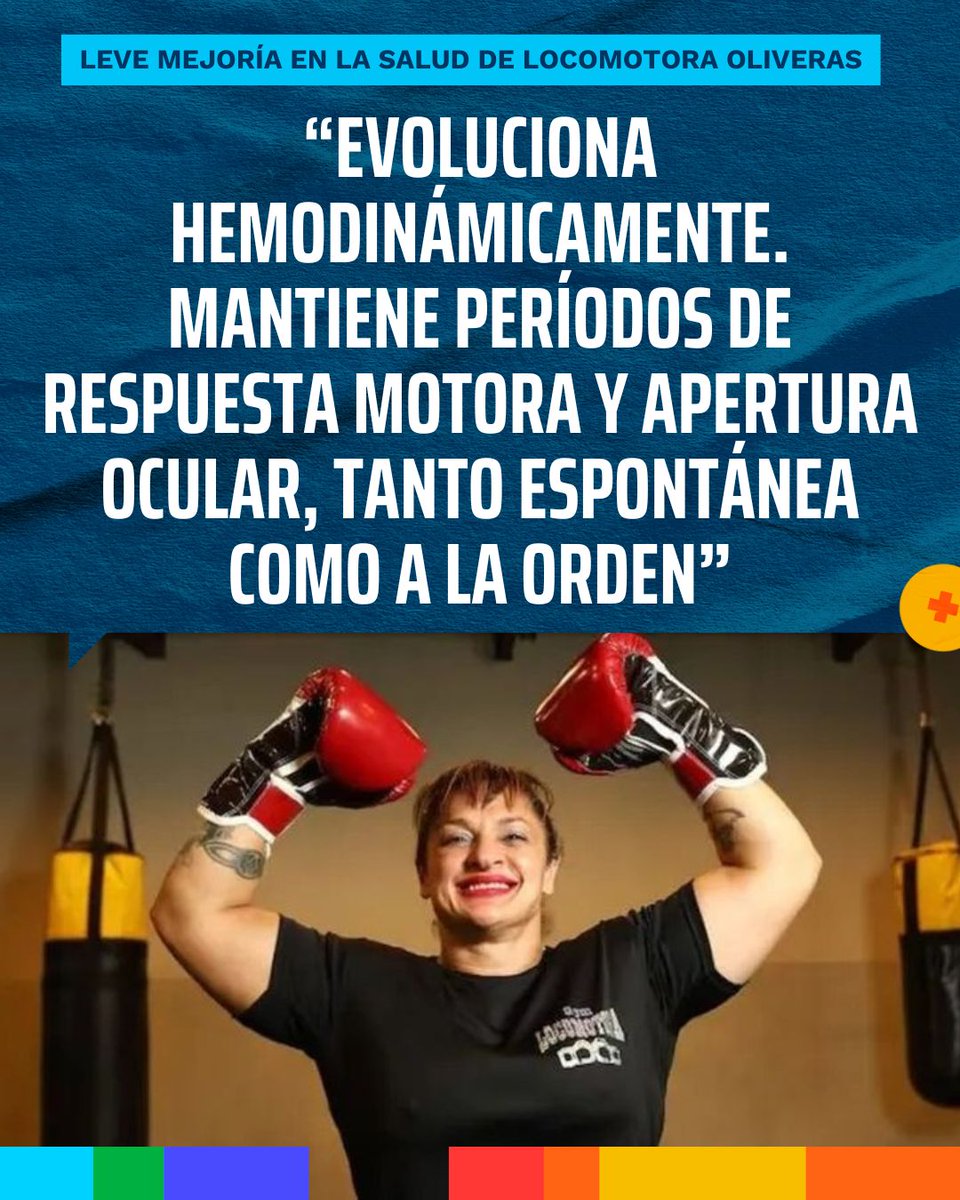 canaldeportv's tweet image. 💪 VAMOS, CAMPEONA 💪

🥊 Alejandra Oliveras mostró una muy leve mejoría, según el último parte médico.

🏥 Aún en terapia intensiva, Locomotora abre los ojos y responde, por momentos.