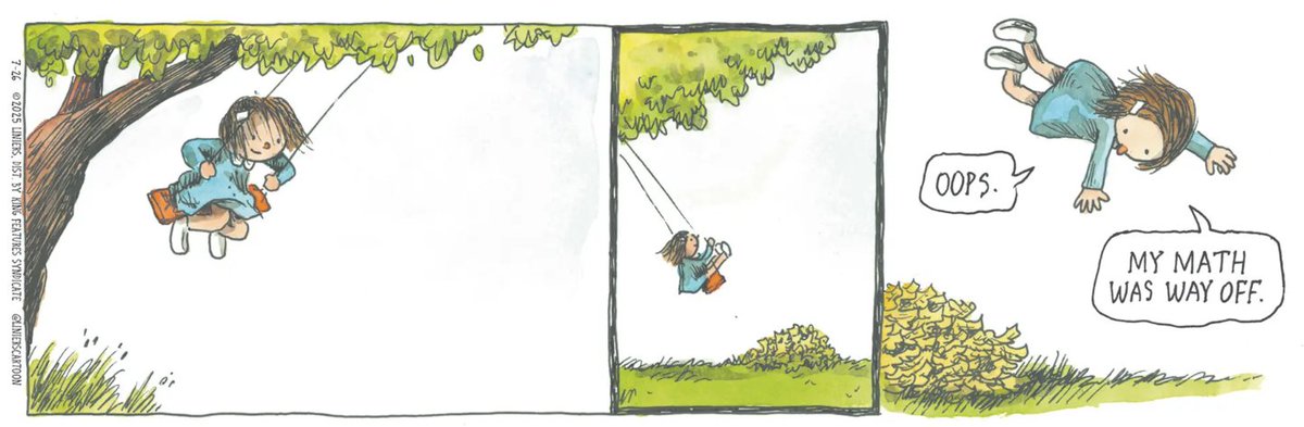 ComicsKingdom's tweet image. Uh oh- miscalculated the swing! #Macanudo
New episodes everyday: comicskingdom.com/macanudo