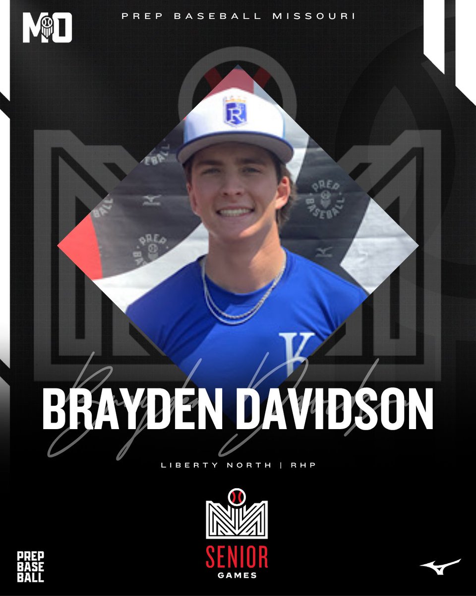 PrepBaseballMO's tweet image. 𝗜𝗡𝗩𝗜𝗧𝗘 𝗔𝗖𝗖𝗘𝗣𝗧𝗘𝗗 ✅
RHP Brayden Davidson (Liberty North) is locked to represent Team Missouri at the 2025 Prep Baseball Central Super Senior Games in Kansas City! #CSSrG25
👤: loom.ly/wgFxISw // @BraydenD1017