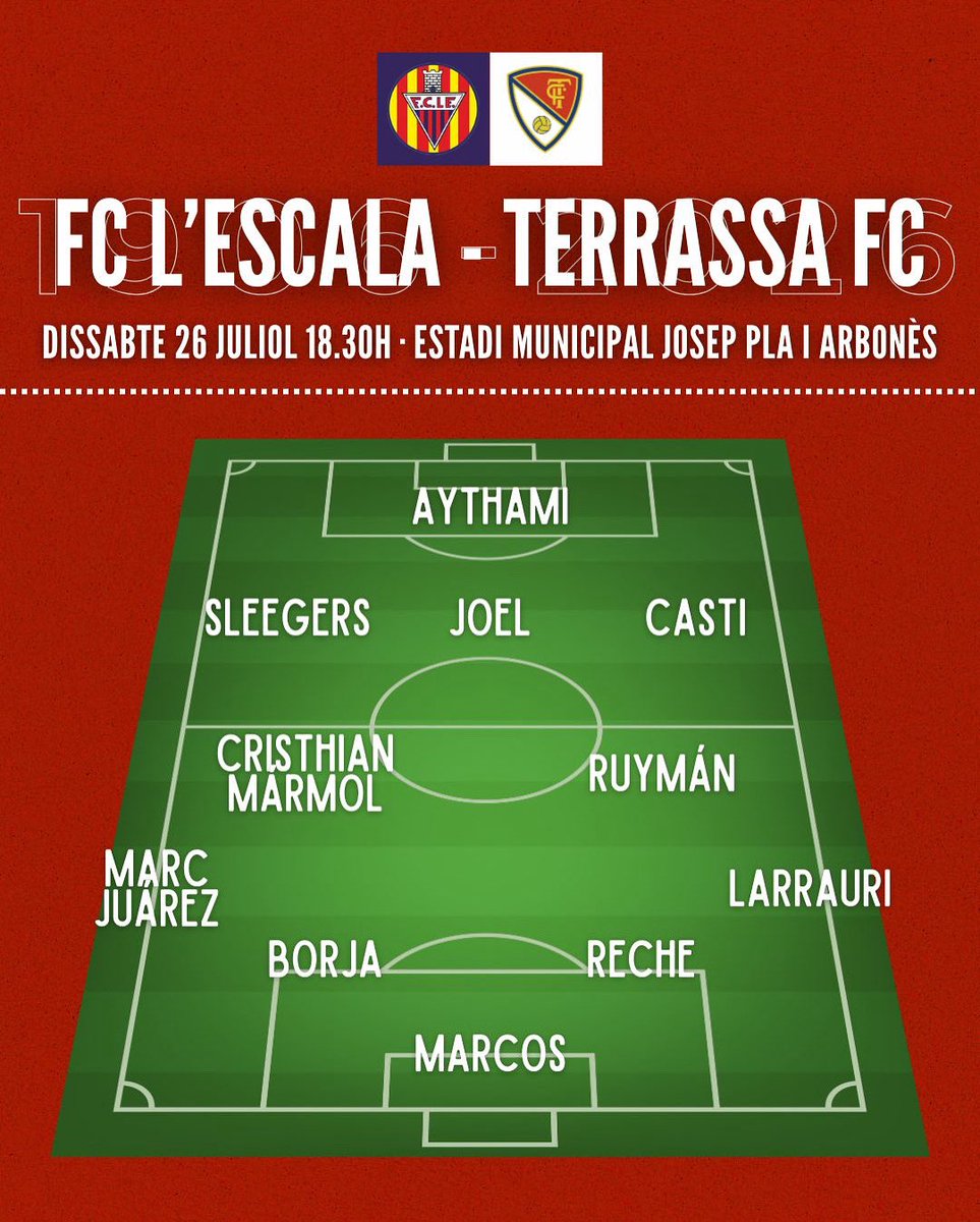 TerrassaFC's tweet image. π ATENCIΓ, #TERRASSISTES!
π£ Aquest serΓ el nostre π’π‘ππ per a la SEGONA PART a #Palafrugell!
@FCLESCALA 0οΈβ£-0οΈβ£ @TerrassaFC
π«Ά 1οΈβ£2οΈβ£0οΈβ£ anys respectant la nostra histΓ²ria
π AMUNT #TERRASSA! π