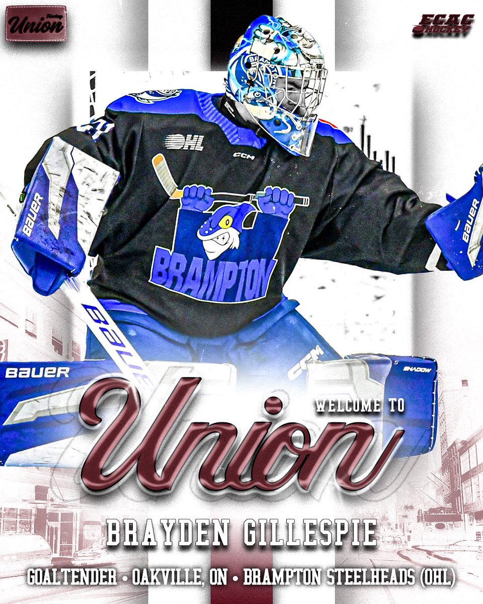 Welcome to the Harbor, Brayden 🧱 

Oakville Ontario native Brayden Gillespie 🇨🇦 joins the freshman class for the 2025-26 season! 

The career OHL netminder posted a strong .906 save percentage and 2.76 GAA with the <a href="/OHLSteelheads/">Brampton Steelheads</a> this past season.