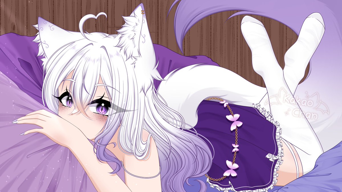 Commission - Full Illustration for <a href="/EisKookie/">EisKookie 💜</a> done 💜

#Commission #GERVtuber #Vtuber #illustration #art