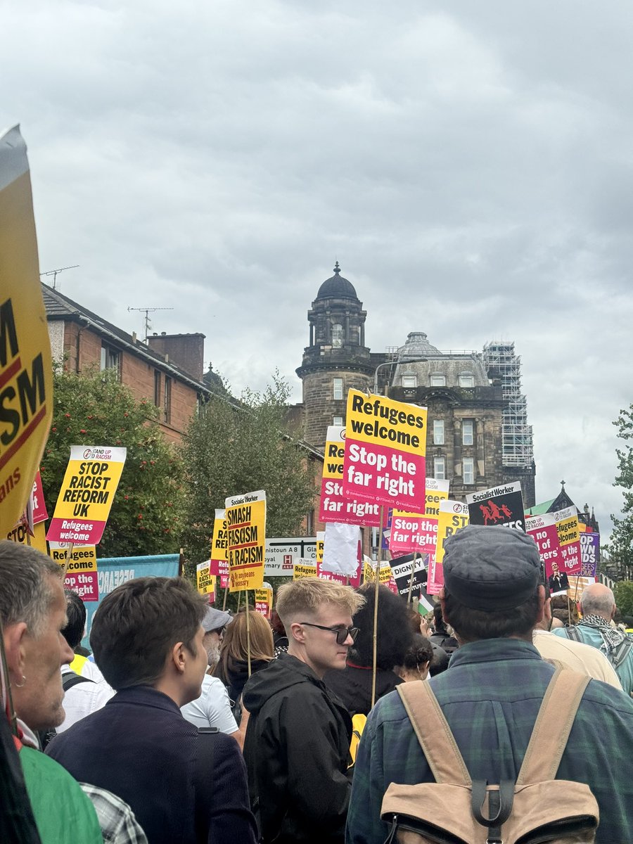 Today hundreds of Glaswegian anti-fascists drove a bunch of sad Nazis out of town.

UKIP and its pathetic leader tried to intimidate our community, we said no and drove them off our streets. 

Does this look like an island of strangers to you?