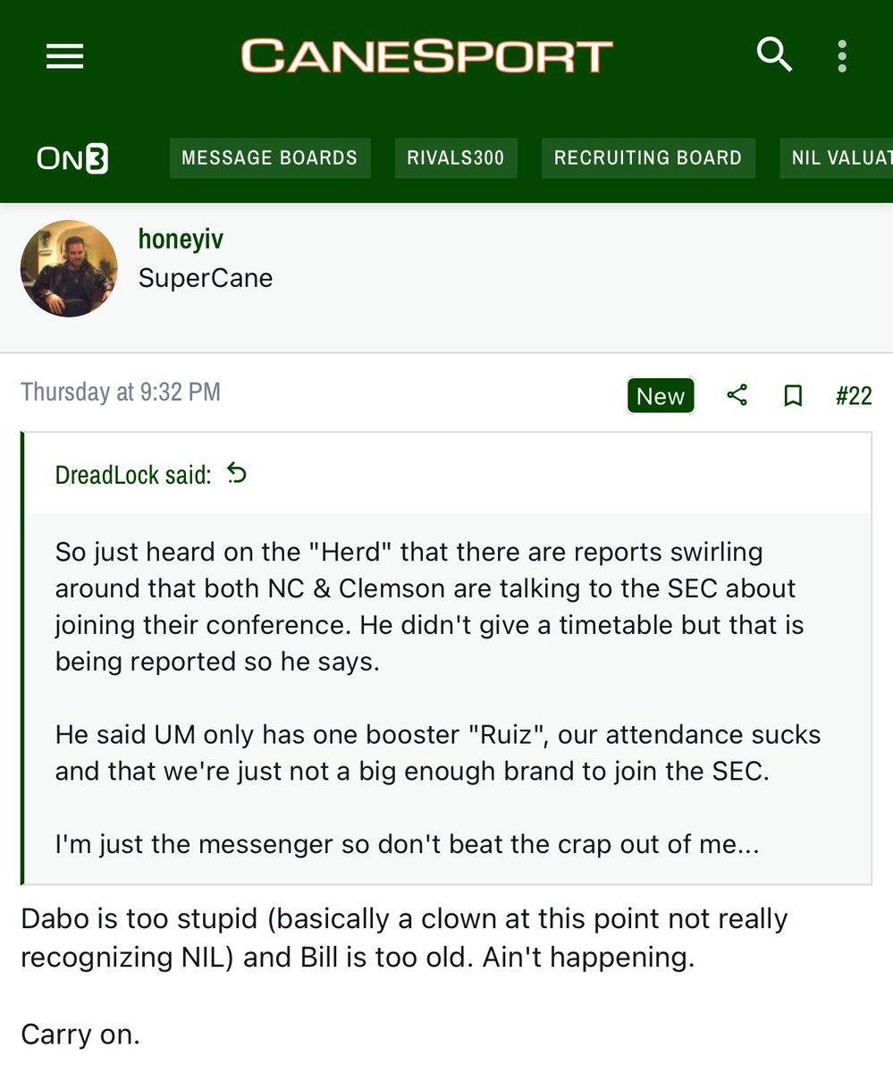 BoardGeniuses's tweet image. There is no way #Clemson and #NorthCarolina go to the #SEC; Dabo is too stupid and Bill Belichick is too old.