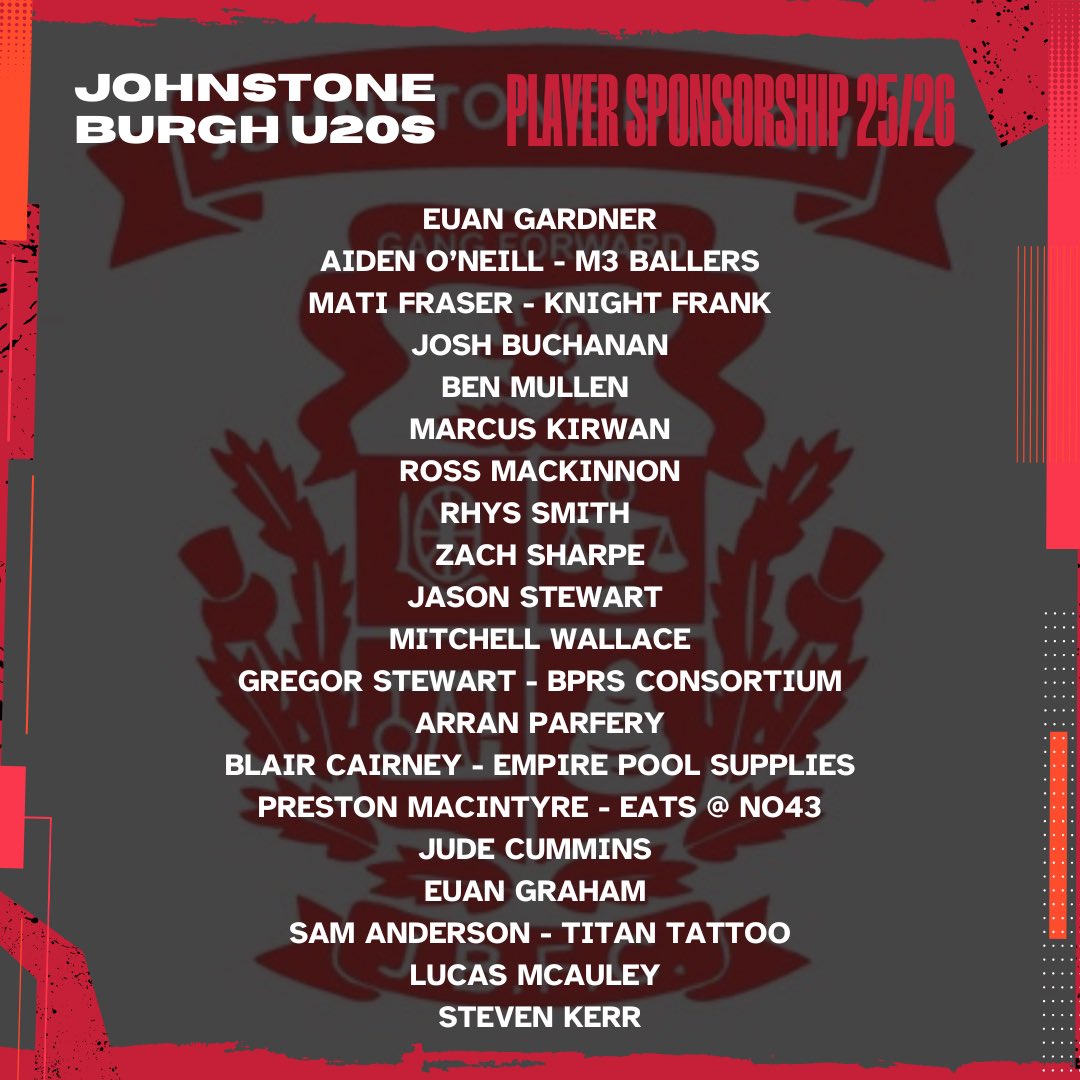 Available player sponsorship for season 2025/2026. 

Anyone interested drop us a DM or get in touch with the player 🙌⚽️