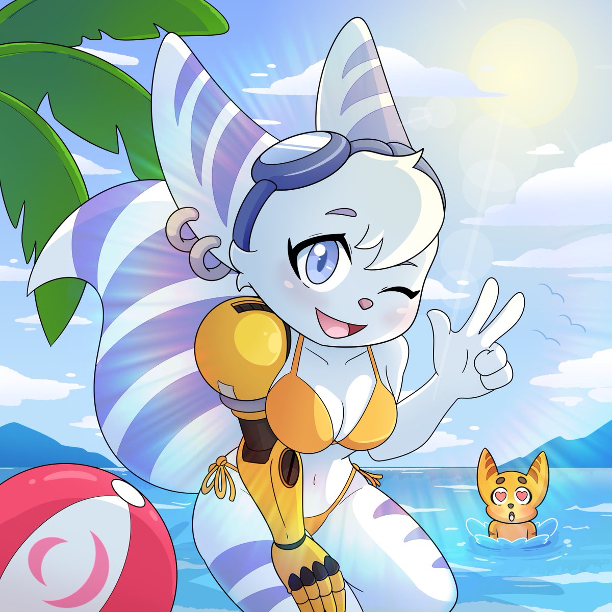 EFEXTEX's tweet image. Beach selfie ๐โ๏ธ๐ท ๐งก๐
#RatchetandClank #Rivchet