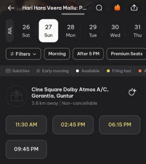 PawanismSk's tweet image. Mass Bookings For #HariHaraVeeraMallu IN Guntur ❤️‍🔥😎💥

#BlockBusterHHVM