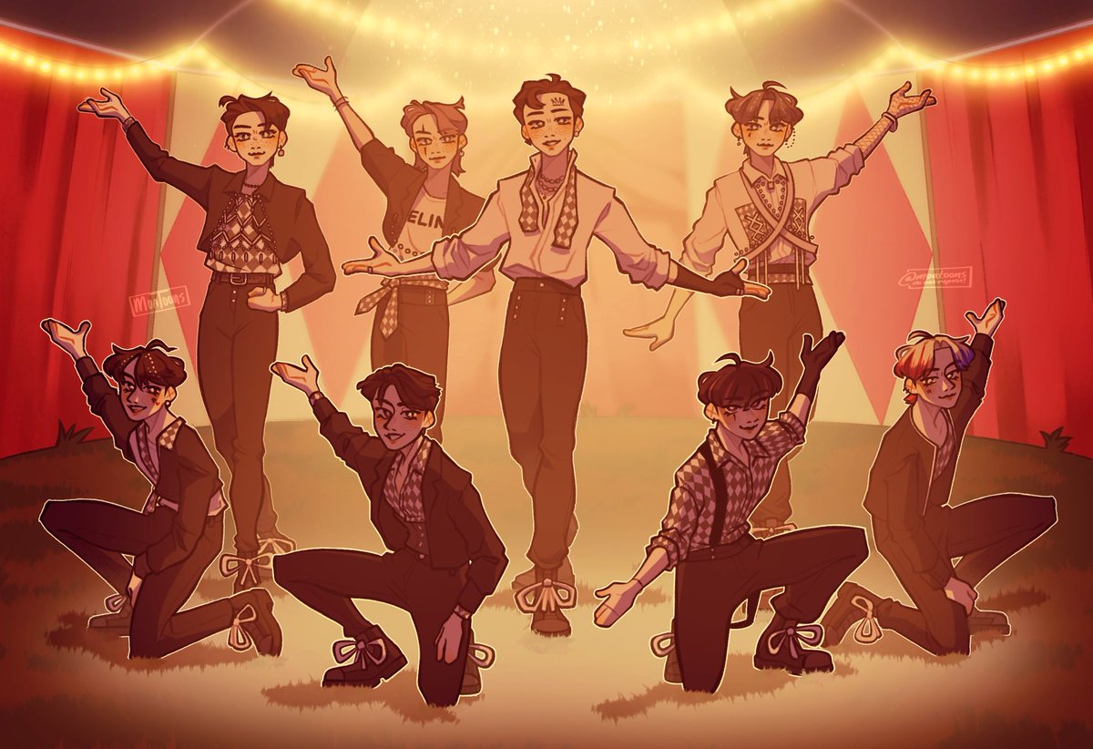 moatoons's tweet image. throwback to 2022 when i first started drawing skz after being a fan since covid… thank u stays for being so welcoming back then ‼️