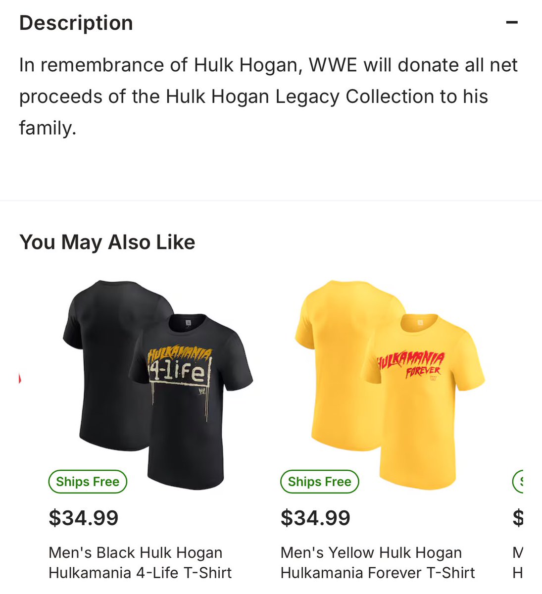 WWE will “donate” proceeds from Hulk Hogan’s merch to…Hulk Hogan’s family?

not a charity or good cause?

your money will go to benefit the family of the richest pro wrestler of all time? 

which members of his family by the way? his wife of two years? the daughter he cut off?