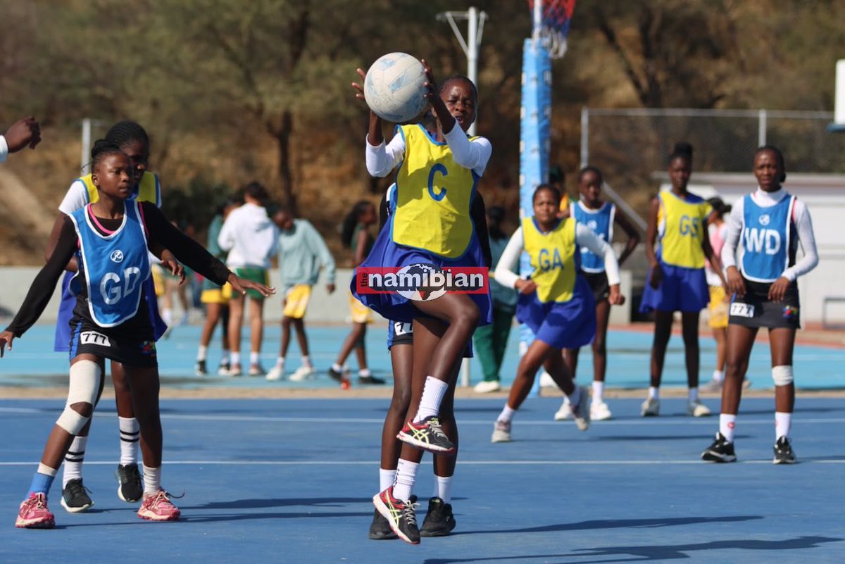 TheNamibian's tweet image. STALEMATE ... Okahandja Senior Secondary School and Wennie du Plessis drew 19-19 in an u15 match of the Capricorn Schools Netball League on Saturday. Photos: Helge Schütz