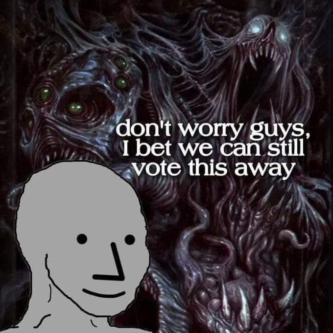AnarchoXP's tweet image. We have to vote for the lesser Ruinous Power!