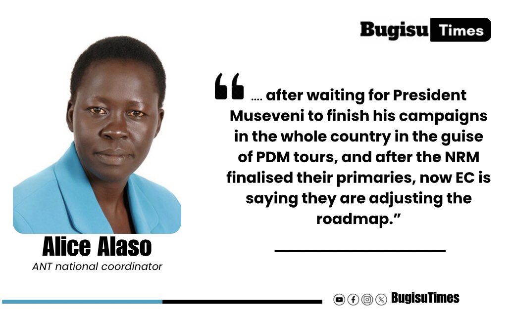 BugisuTimes's tweet image. Alaso alleges that the EC delayed making changes to the roadmap until after H.E M7 had completed his nationwide tours under the PDM, which many opposition leaders claim doubled as early campaign activities.